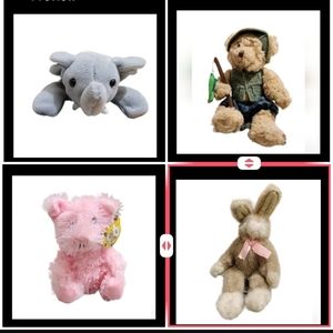 Lot of 4 small stuffed animals mixed